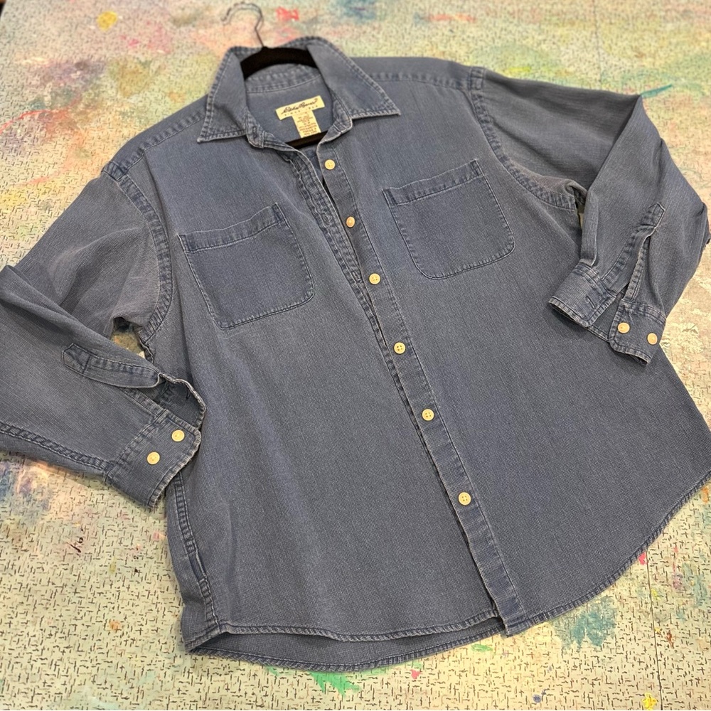 Deep Blue Waffled Button Down - image 3